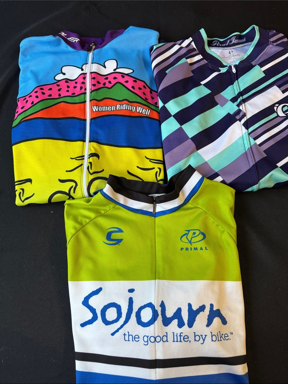 Primal Sojourn Women’s Cycling Jersey in Lime Green & White